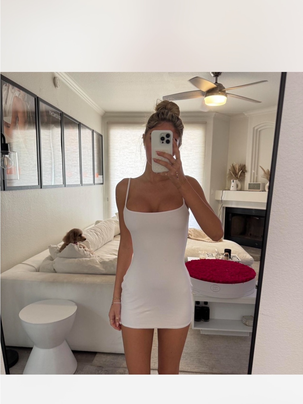 Baby boo small Women's White Bodycon Mini Dress - Slim Fit